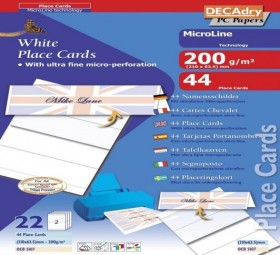 Pack 44 place card white 200g 210X63.5